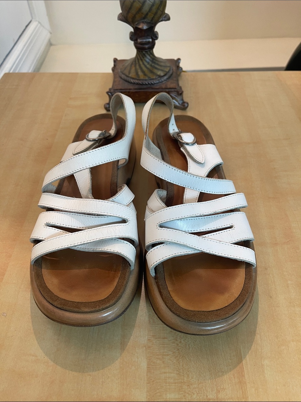 Dansko, White Leather, Strappy Sandals, Comfortable, Supportive, Size 38